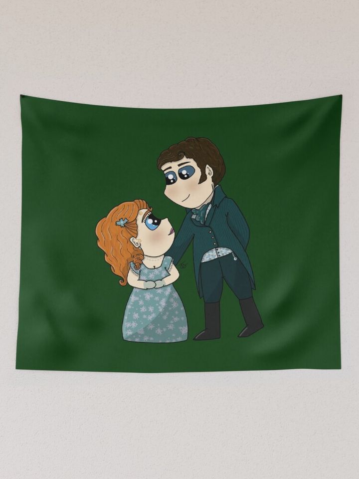 Polin Tapestry, Bridgerton Colin and Penelope Polin Couple Tapestry, Bridgerton Merch, Funny Gift Idea, Gift for Fans