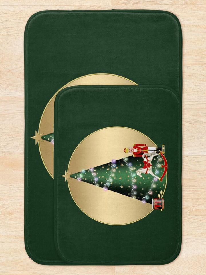 The Nutcracker - Christmas tree - Gold Bath Mat