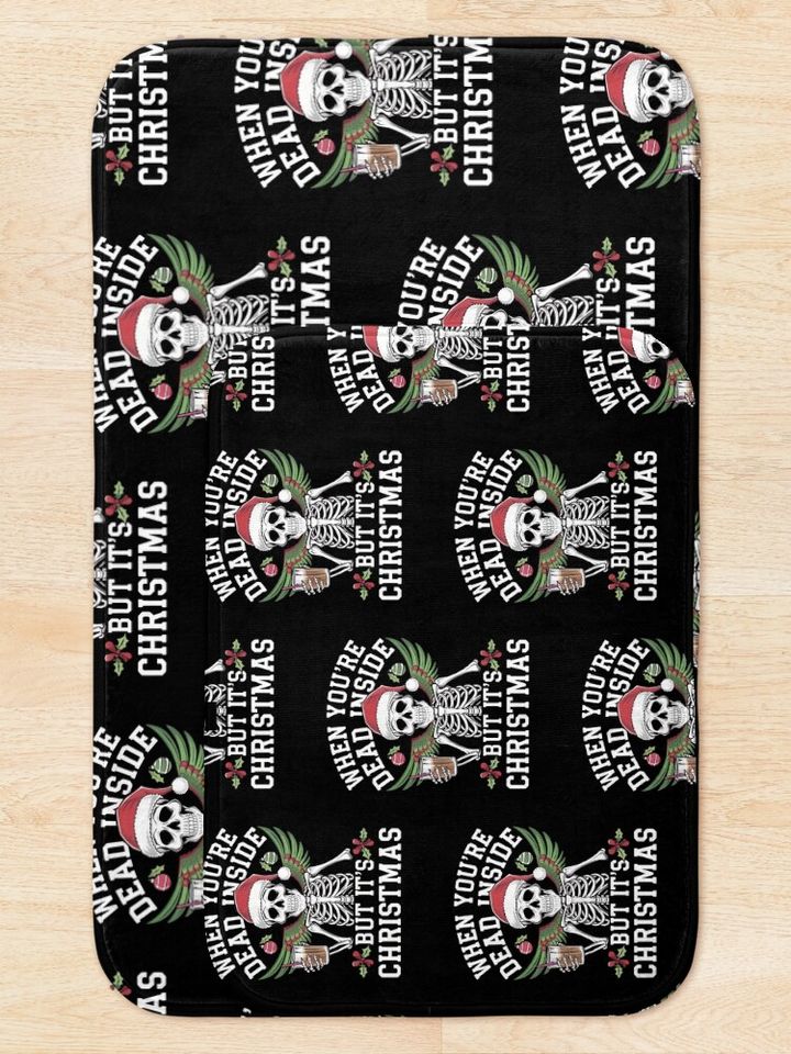 Dead Inside Christmas: Funny Skeleton Bath Mat