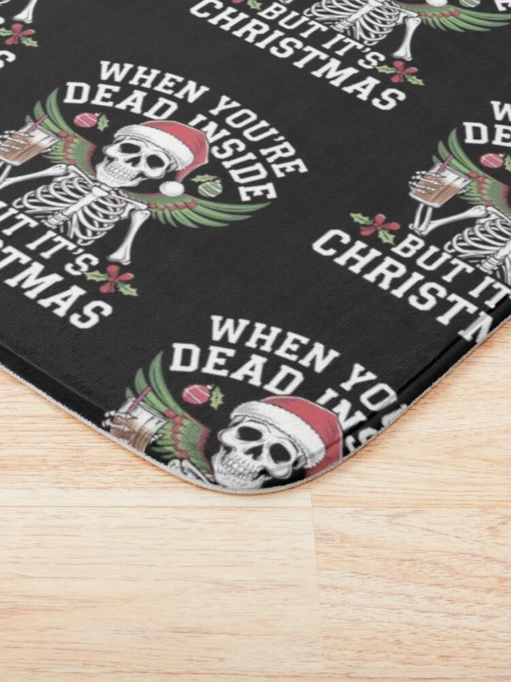Dead Inside Christmas: Funny Skeleton Bath Mat
