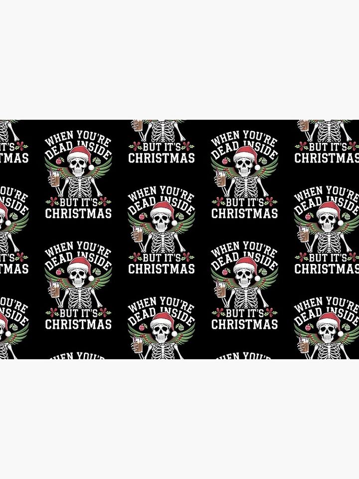 Dead Inside Christmas: Funny Skeleton Bath Mat
