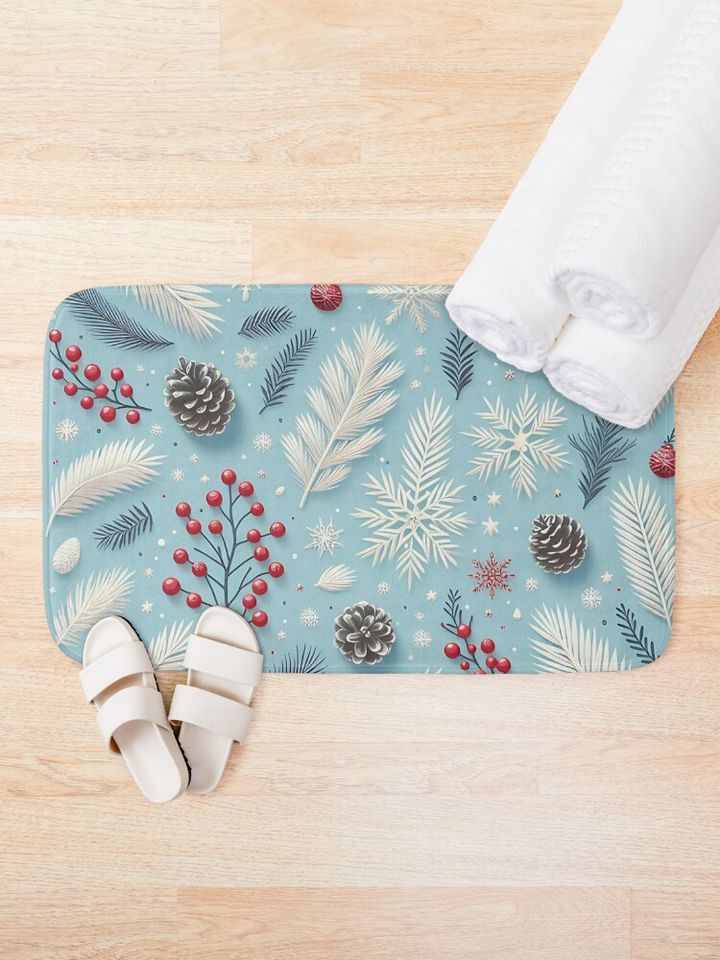 Winter Wonderland: Festive Seasonal Pattern Bath Mat
