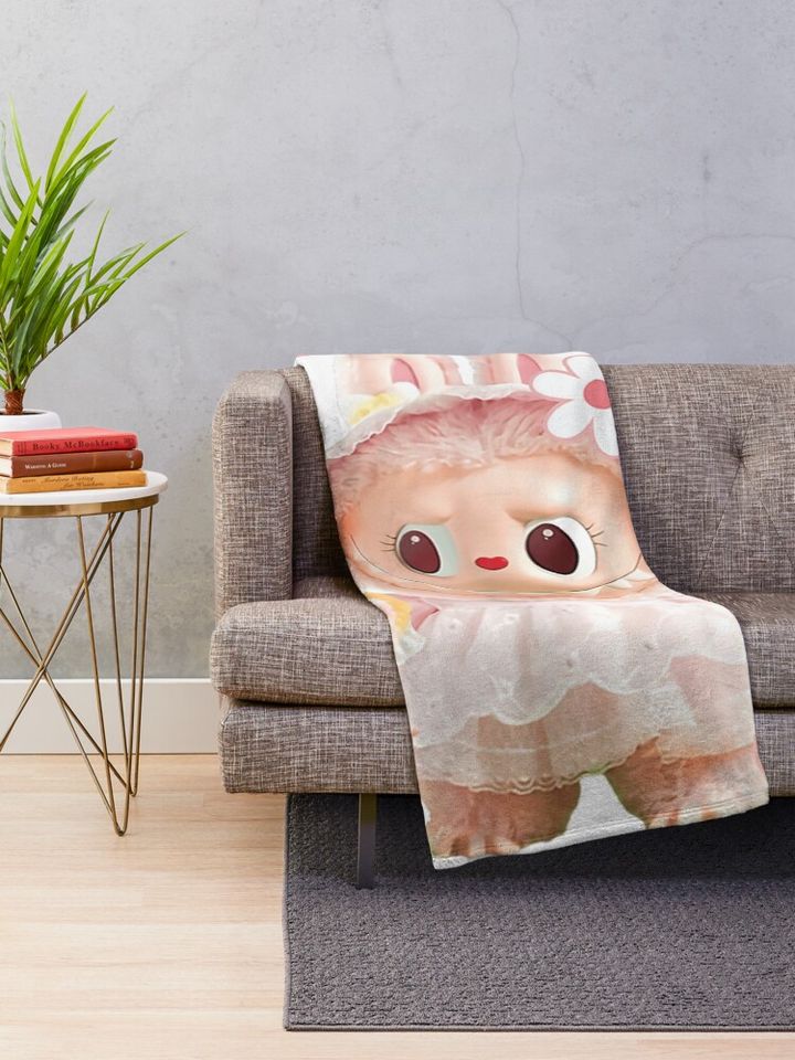 Meme The Pink M-o-n-s-t-e-r-s Funny . Labubu Cute Throw Blanket, Gift for Kids, Cute Gift