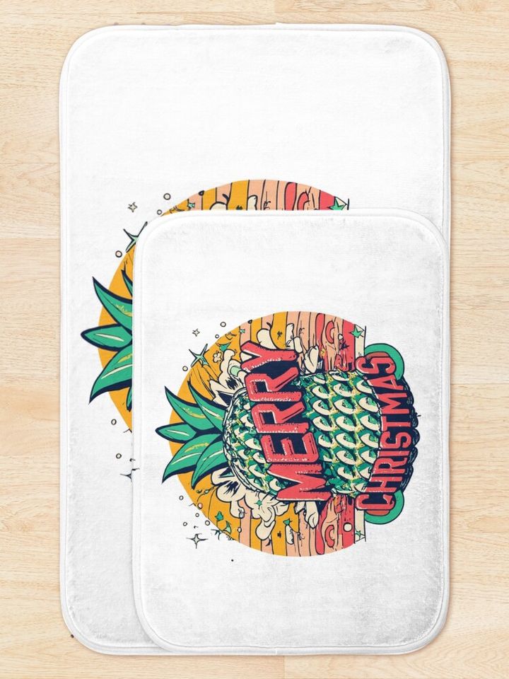 Pineapple Christmas Bath Mat