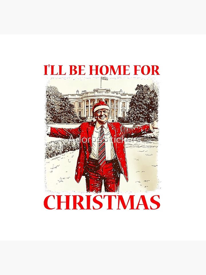 Funny Trump I'll Be Home For Christmas Pillow