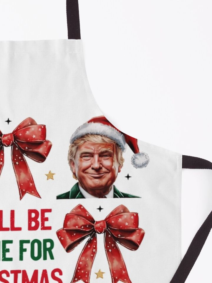 I Will Be Home For Christmas Trump 2024 Cow Coquette Apron