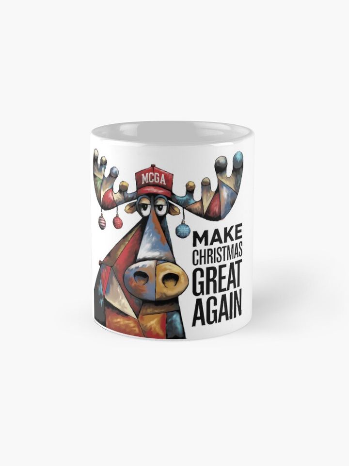 Funny Moose with Ornaments Make Christmas Great Again Coffee Mug