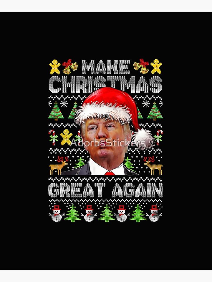 Make Christmas Great Again Xmas Funny Trump Pajamas Ugly Apron