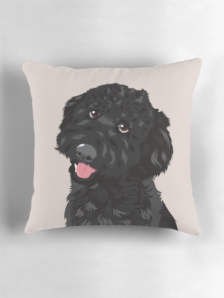 Black Goldendoodle Pillow