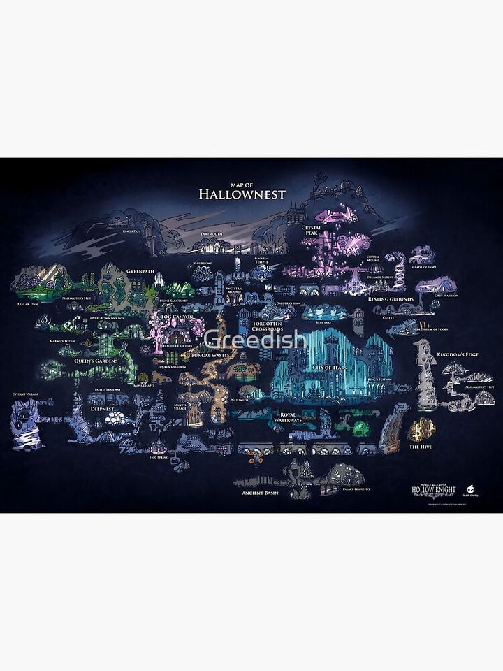 8K Hollow Knight Map Poster