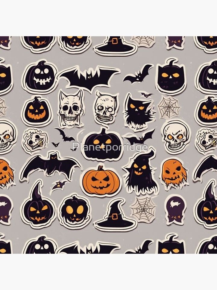 Spooky Halloween Pattern Pillow