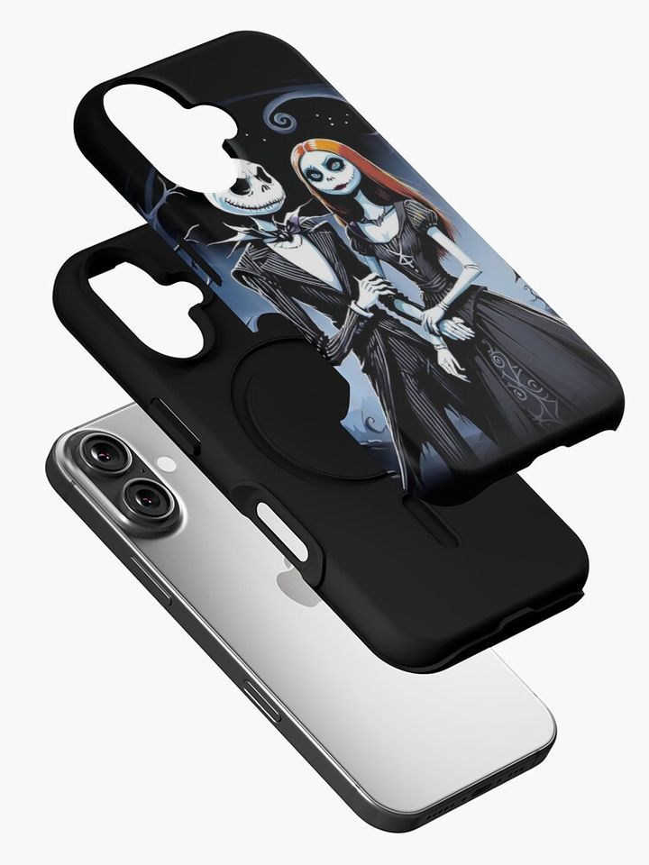 Nightmare Before Christmas Jack and Sally's Moonlit Embrace iPhone Case