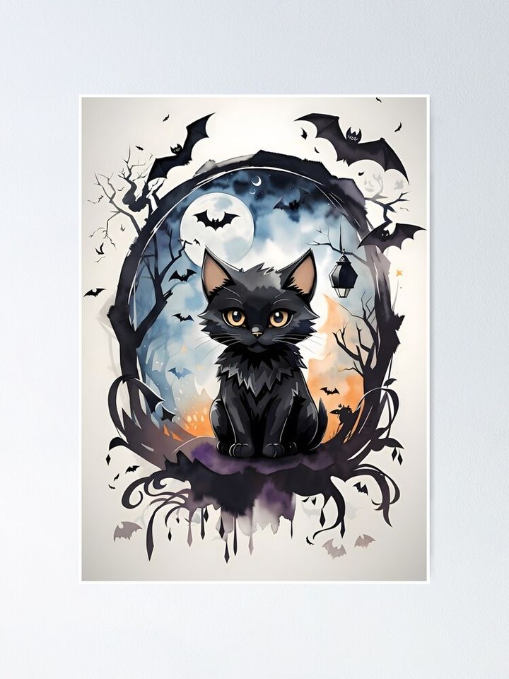 halloween cat cute Poster