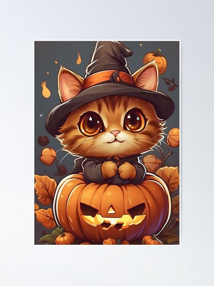Halloween Cat Cute Poster