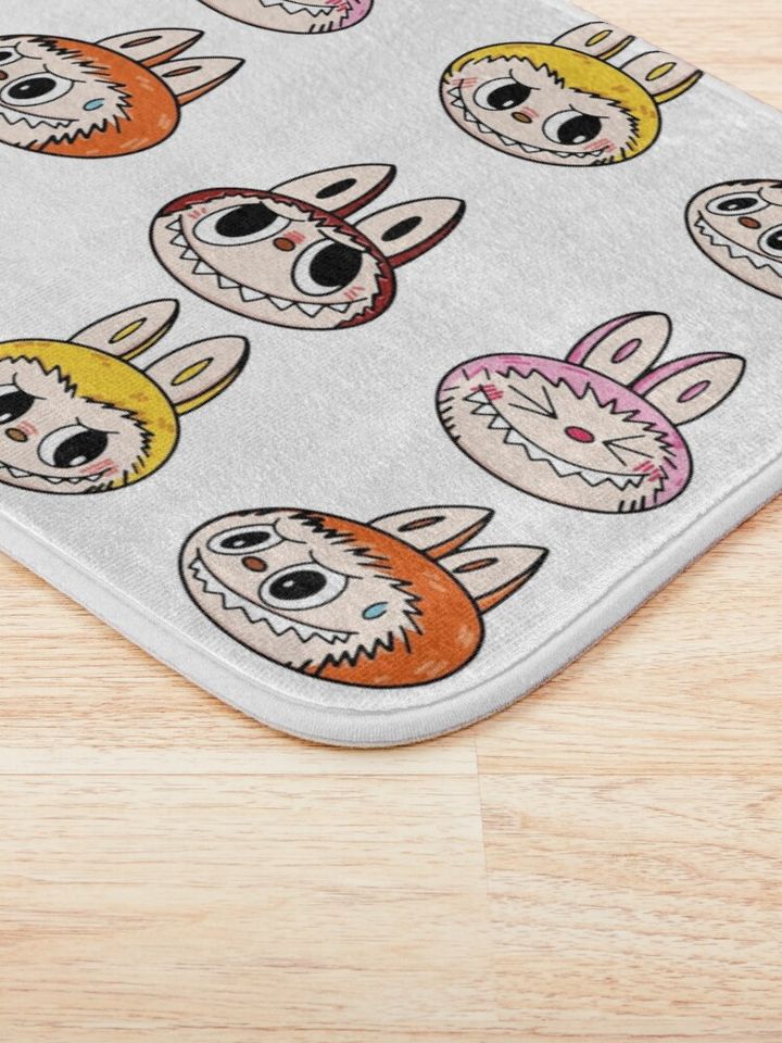Labubu monster sticker pack Bath Mat, For Bathroom, For Kitchen