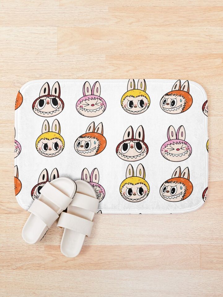 Labubu monster sticker pack Bath Mat, For Bathroom, For Kitchen