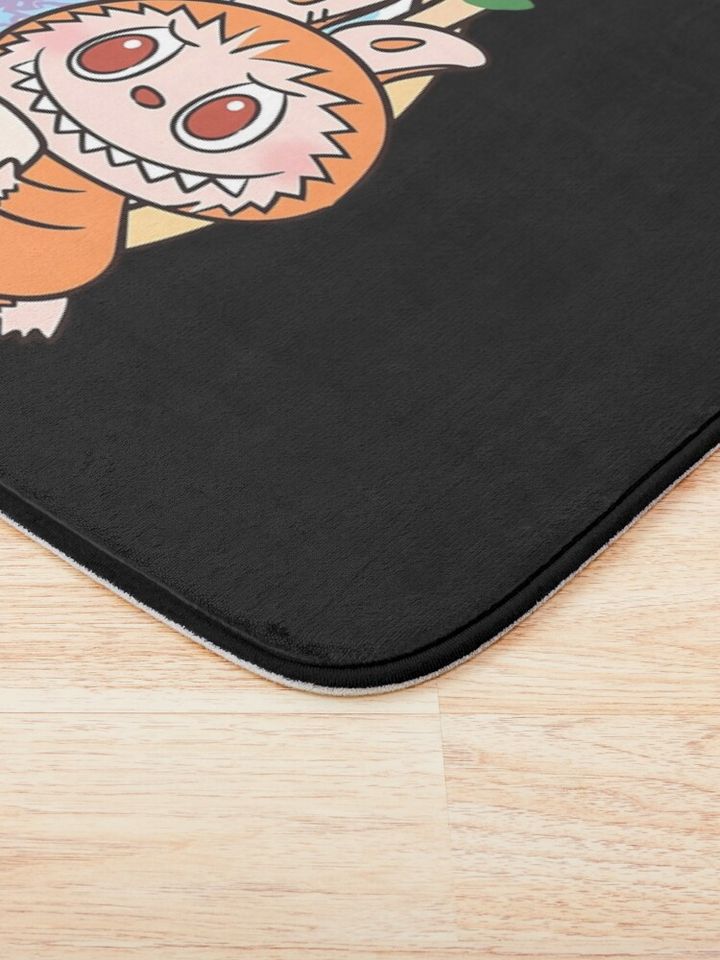 Labubu Monsters chasing monday sticker Bath Mat, For Bathroom, For Kitchen