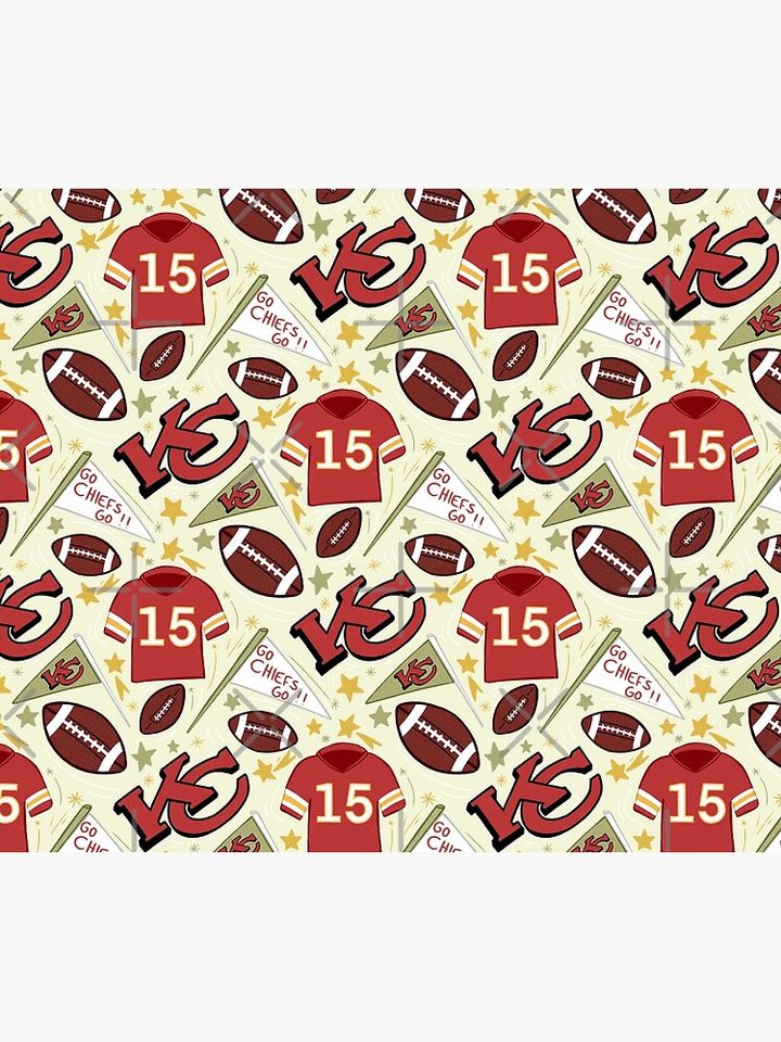 Patrick Mahomes chiefs pattern (light gold)  Throw Blanket, Gift for Fan