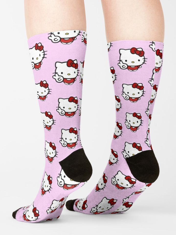 Peace sign Hello Kitty  Socks