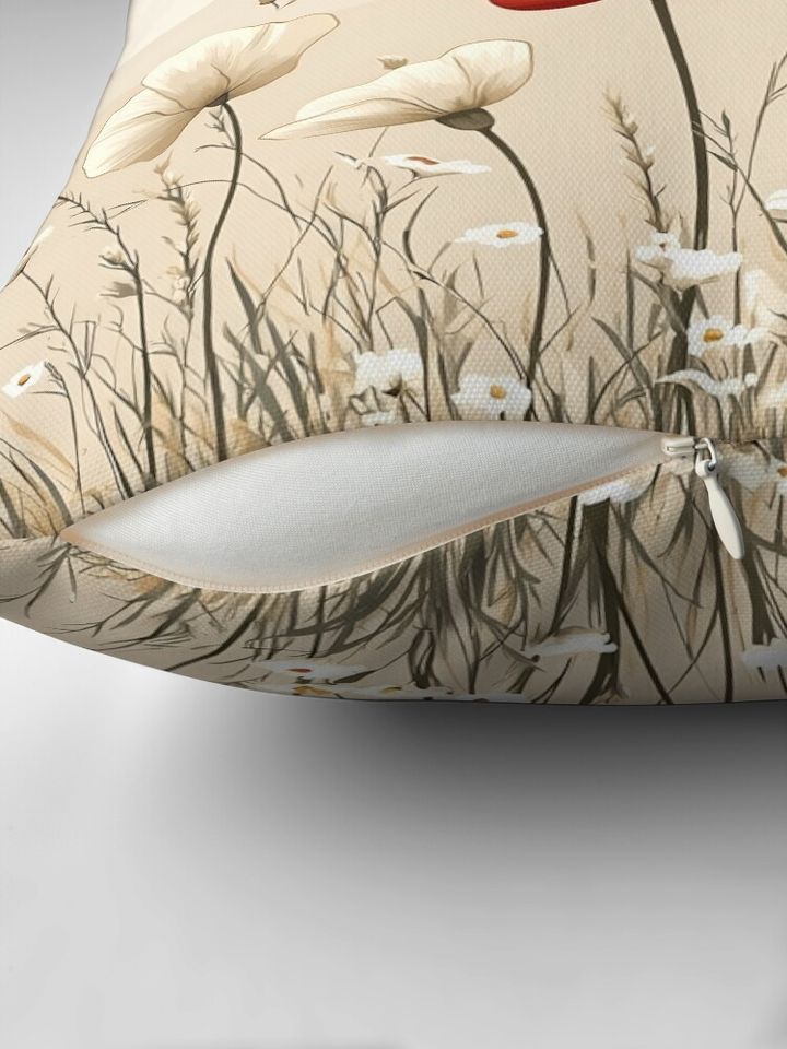 Red Poppies In Bloom Pillow