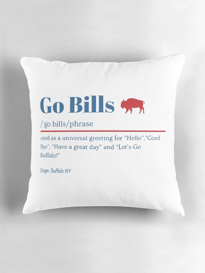 Go Bills Definition, New York Buffalo Football Pillow, Gift for Fan