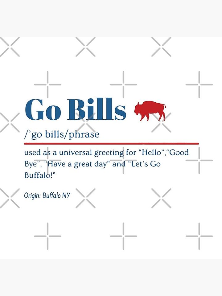Go Bills Definition, New York Buffalo Football Pillow, Gift for Fan