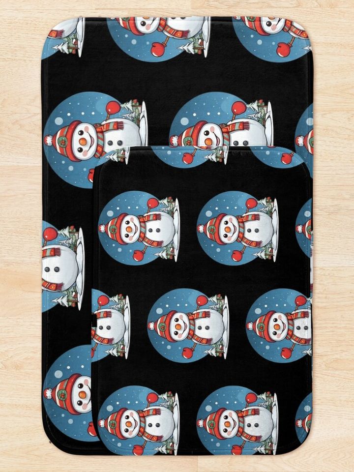 Christmas snowman Bath Mat