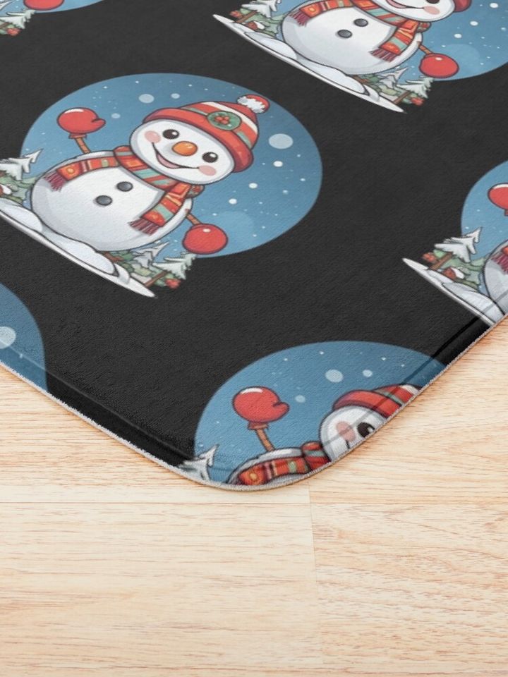 Christmas snowman Bath Mat