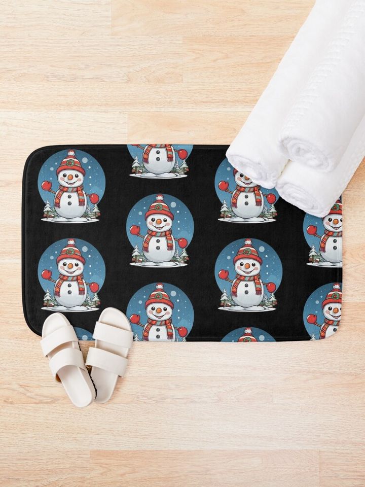 Christmas snowman Bath Mat