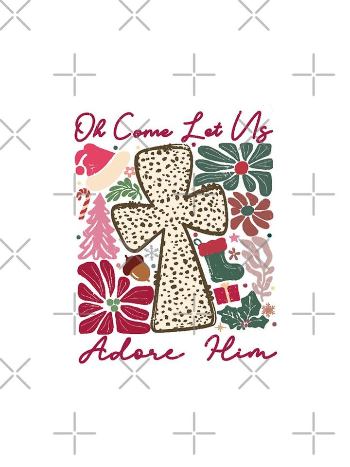 Oh Come Let Us Adore Him Funny Chrismas Jesus iPhone Case