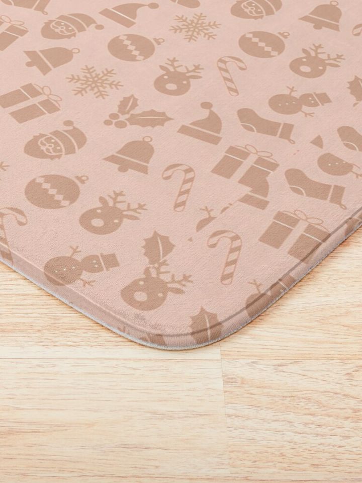 Christmas Icon Pattern Bath Mat