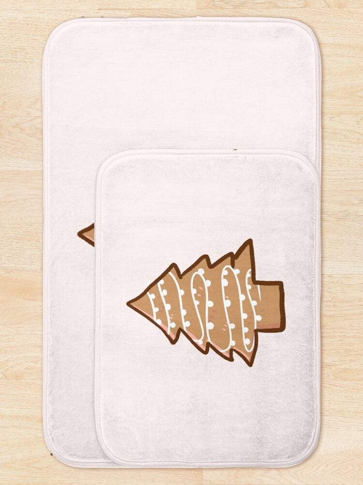 Cute Christmas gingerbread tree Bath Mat