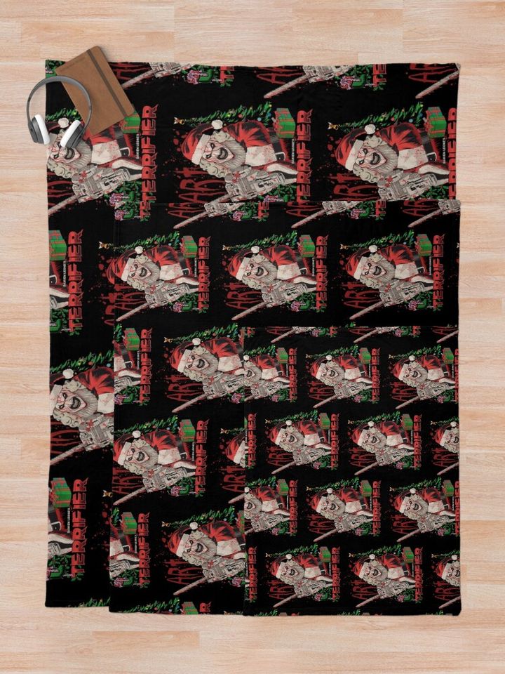 Clown Santa Terrifier 3 Throw Blanket