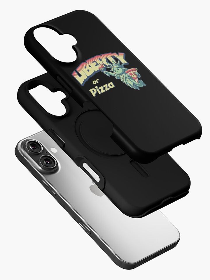 Liberty or Pizza Funny Statue of Liberty Eating Pizza iPhone Case