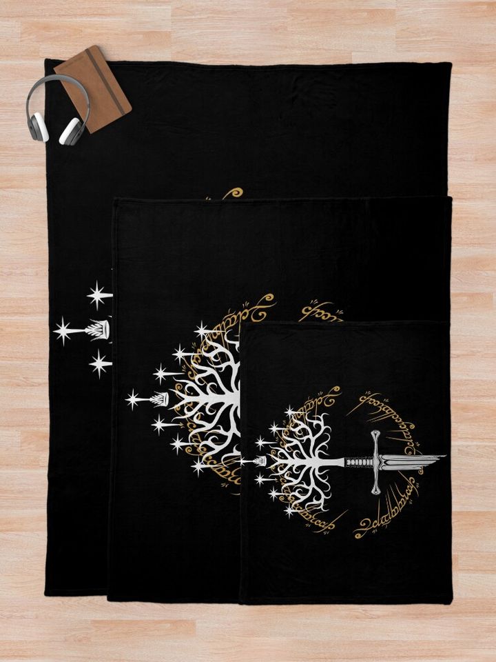 Andúril White Tree Throw Blanket