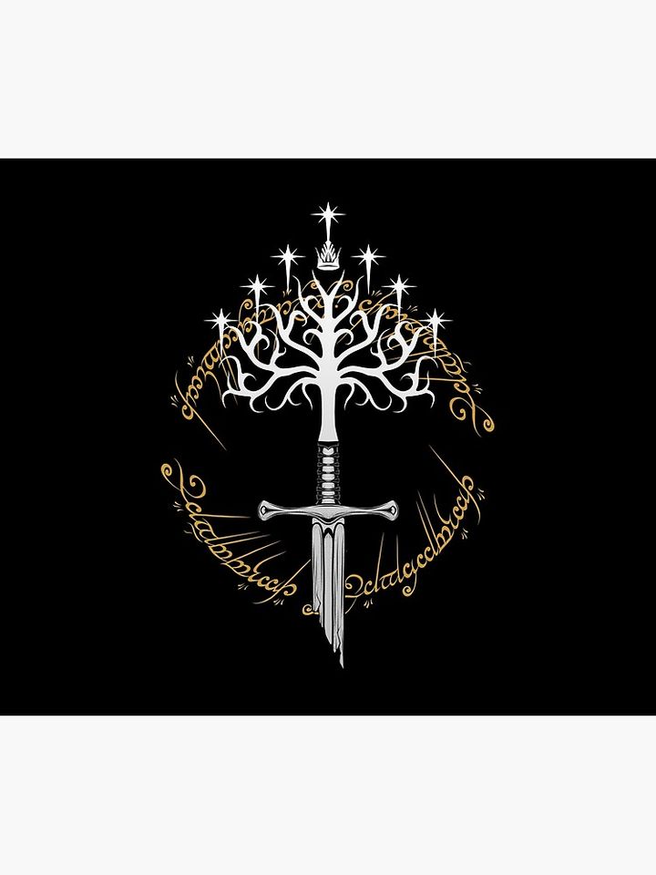 Andúril White Tree Throw Blanket