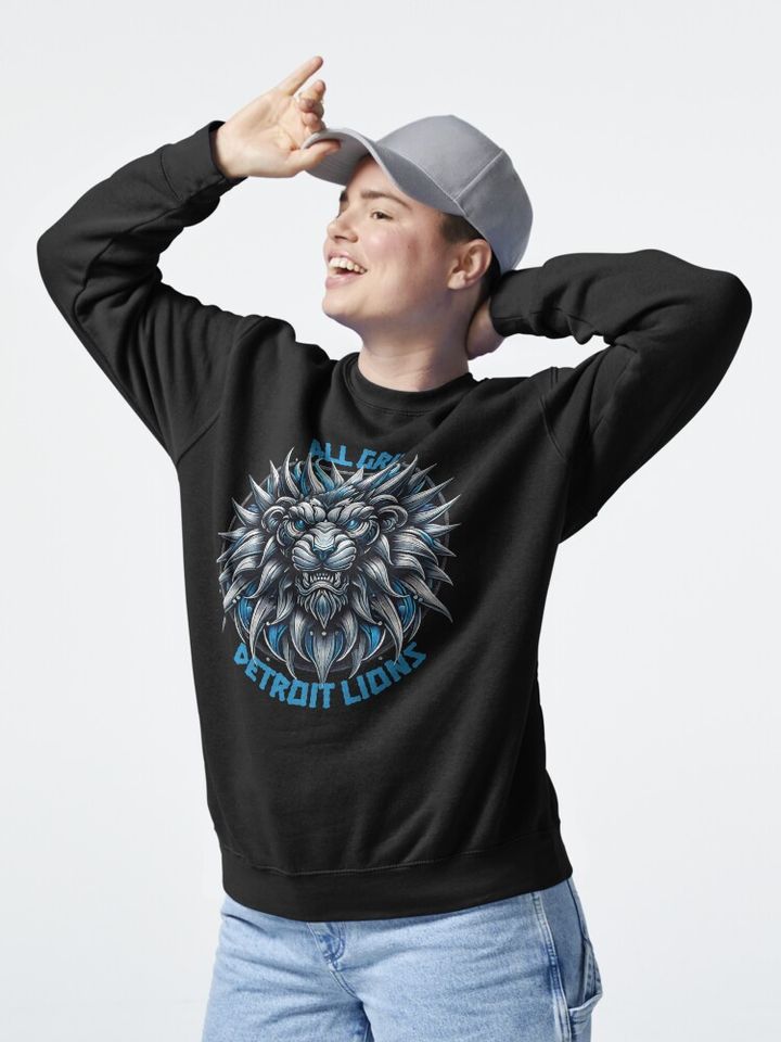 ALL GRIT DETROIT LIONS Pullover Sweatshirt