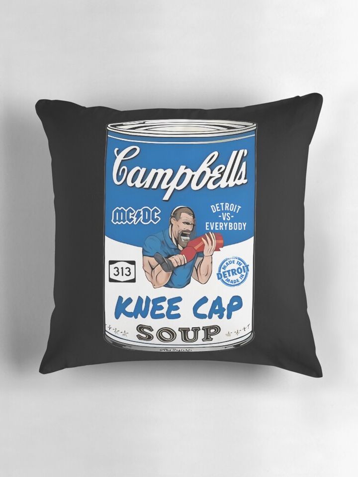 Campbell's Detroit Lions Kneecap Soup Meme Pillow