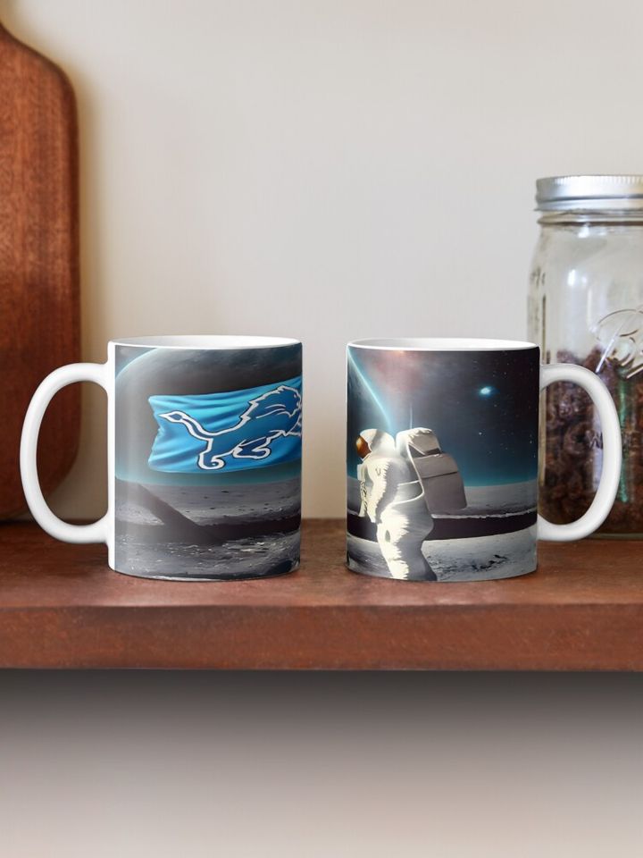 Detroit Lions on the Moon Coffee Mug