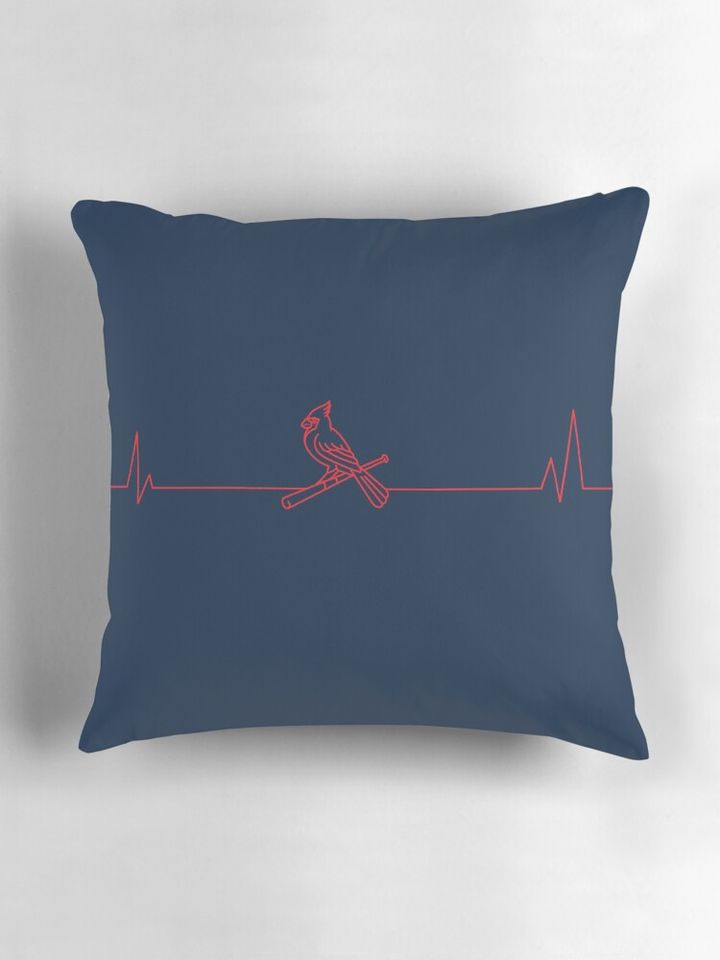 St. Louis Baseball Heartbeat Pulse Pillow
