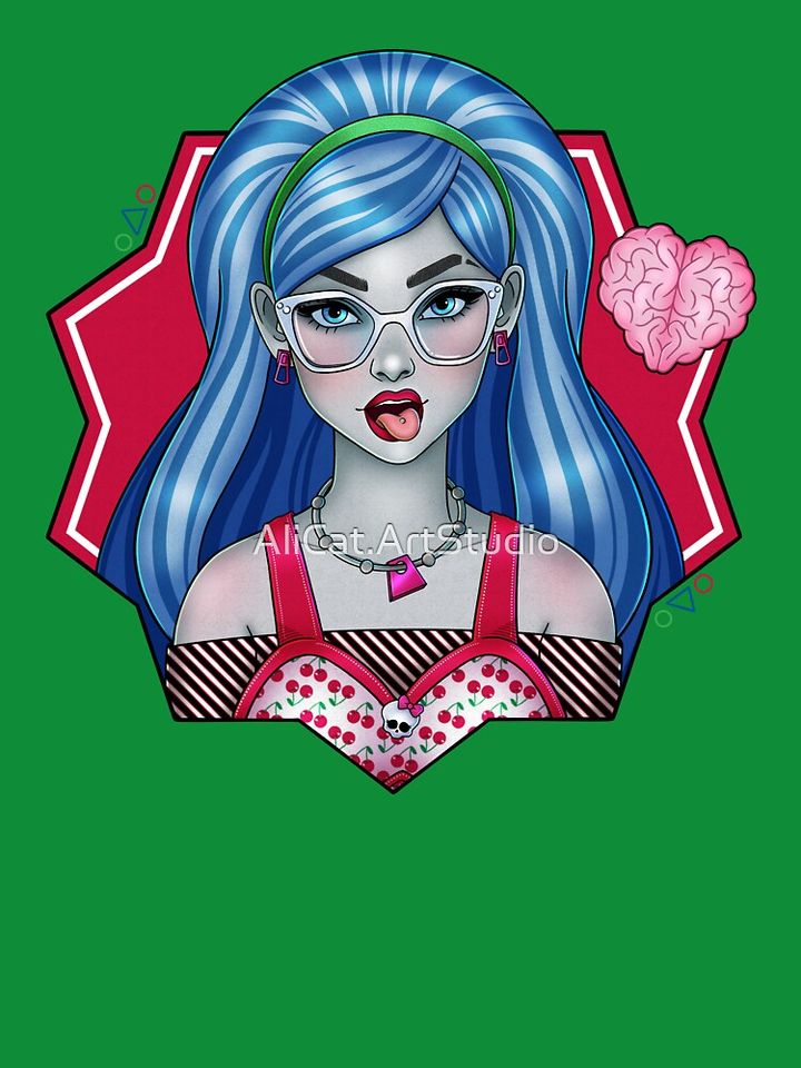 Monster Inspired Men’s T-Shirt – Cartoon Girl with Heart Graphic Casual Tee