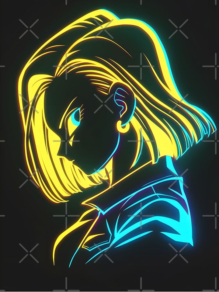 Neon Android 18 Kids T-Shirt