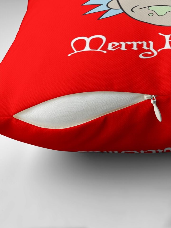 Merry Ricksmas Rick And Rickandmorty  Throw  Pillow