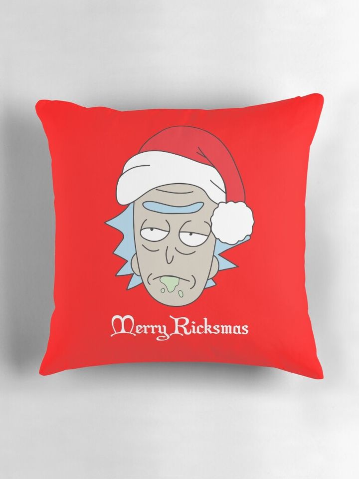 Merry Ricksmas Rick And Rickandmorty  Throw  Pillow