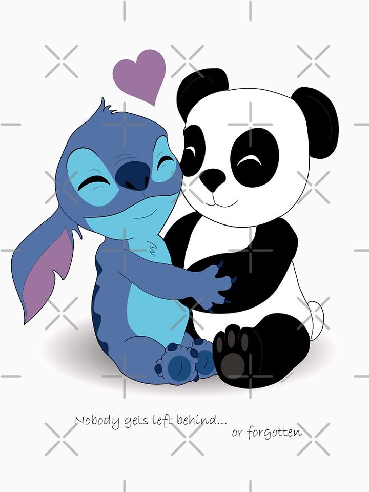 Stitch & Panda Classic T-Shirt, Disney Lilo Stitch Shirt