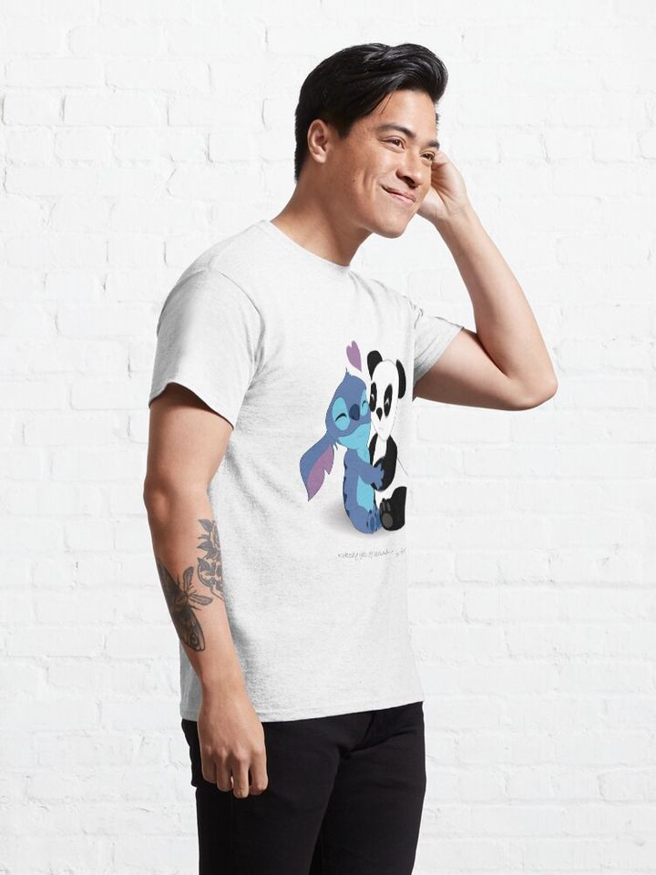 Stitch & Panda Classic T-Shirt, Disney Lilo Stitch Shirt
