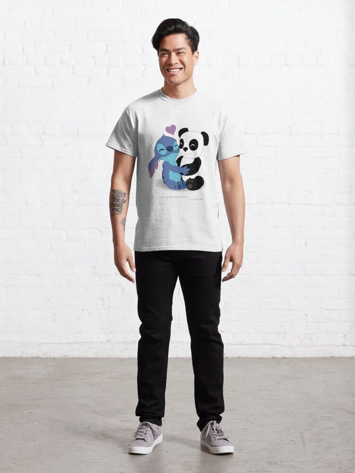 Stitch & Panda Classic T-Shirt, Disney Lilo Stitch Shirt