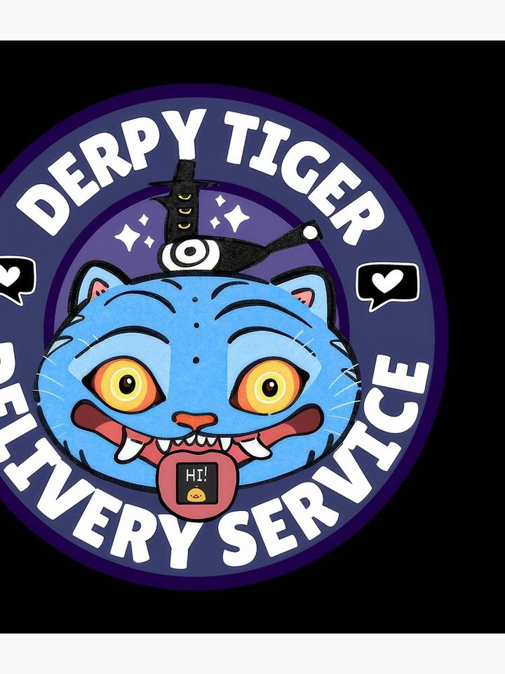 Blue DERPY tiger with bird cute classic  Backpack