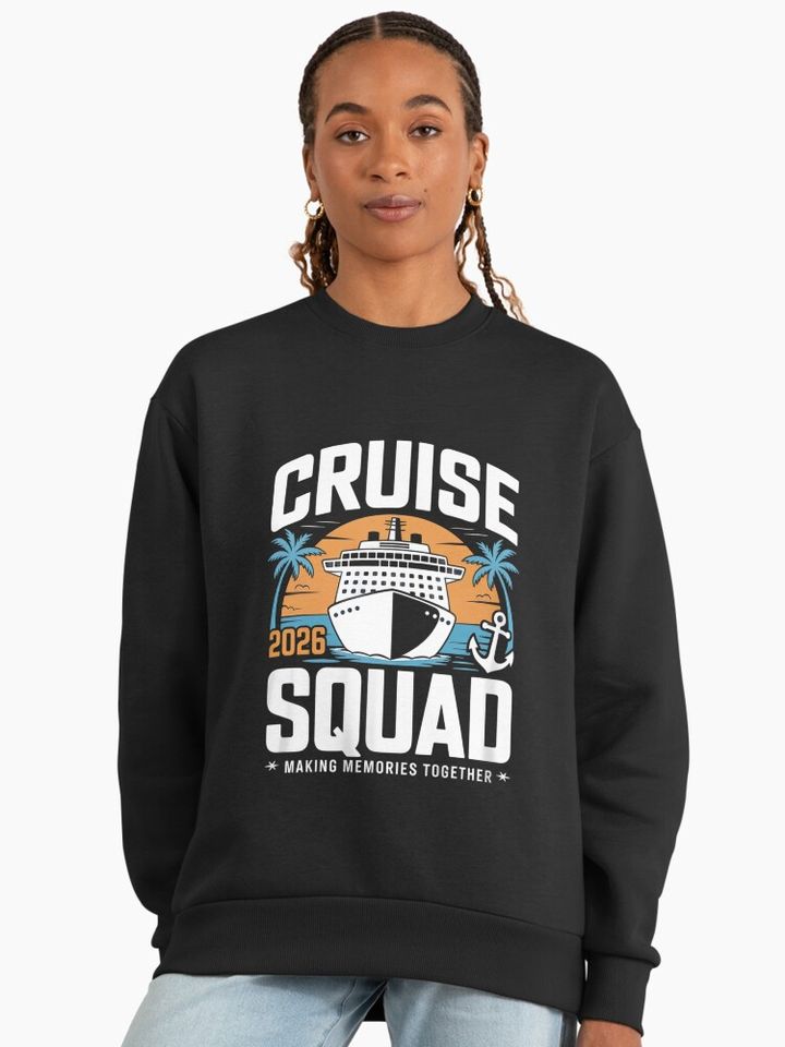 Cruise Squad 2026 , Family Group Matching Summer Vacation for Men and Women, Nautical Outfit for Cruise Trips, Beach Holidays Premium Oversized Sweatshirt