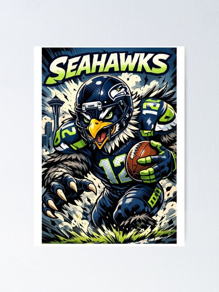 Sea Hawks Comic Style Vertical Poster